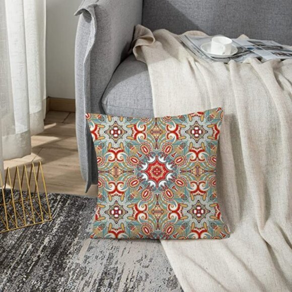 Bohemian Throw Pillow Cover | 20"x20" | Paisley Velvet | Zipper Closure | NWT - Picture 5 of 5